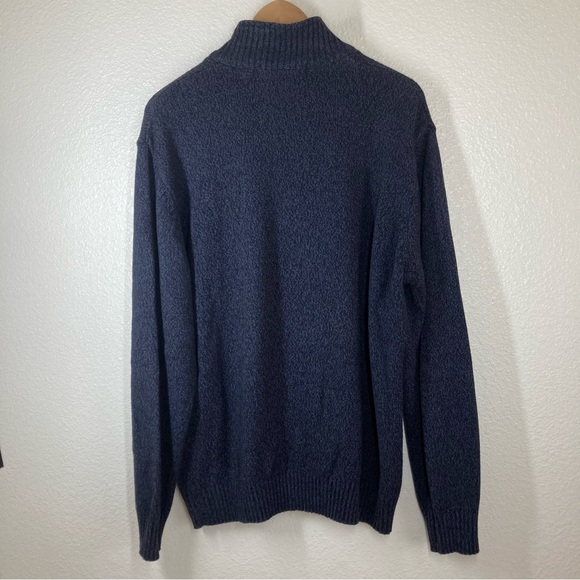 Oscar de la Renta Mens  1/4 zip sweater XL Pull Over Navy Minimalist - Picture 8 of 14